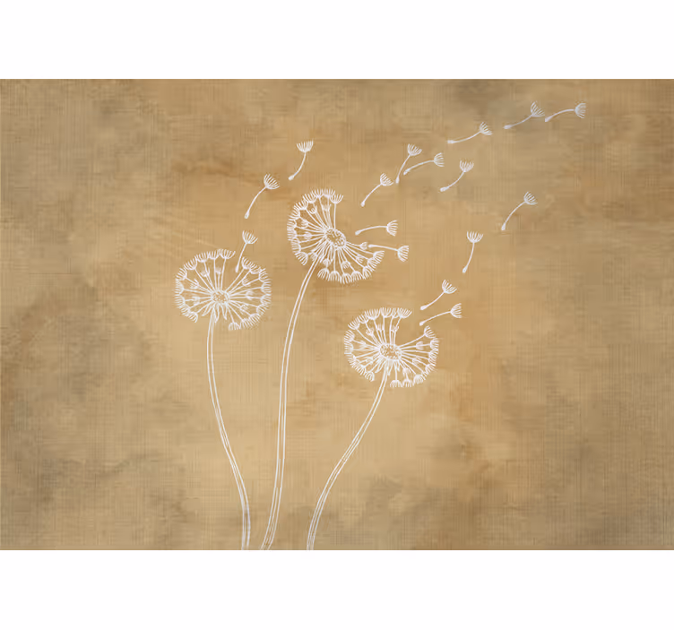 Beige blind dandelions with and without petals - TenStickers