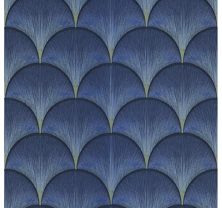 Vintage roller blind in 1920s art deco blue fans - TenStickers