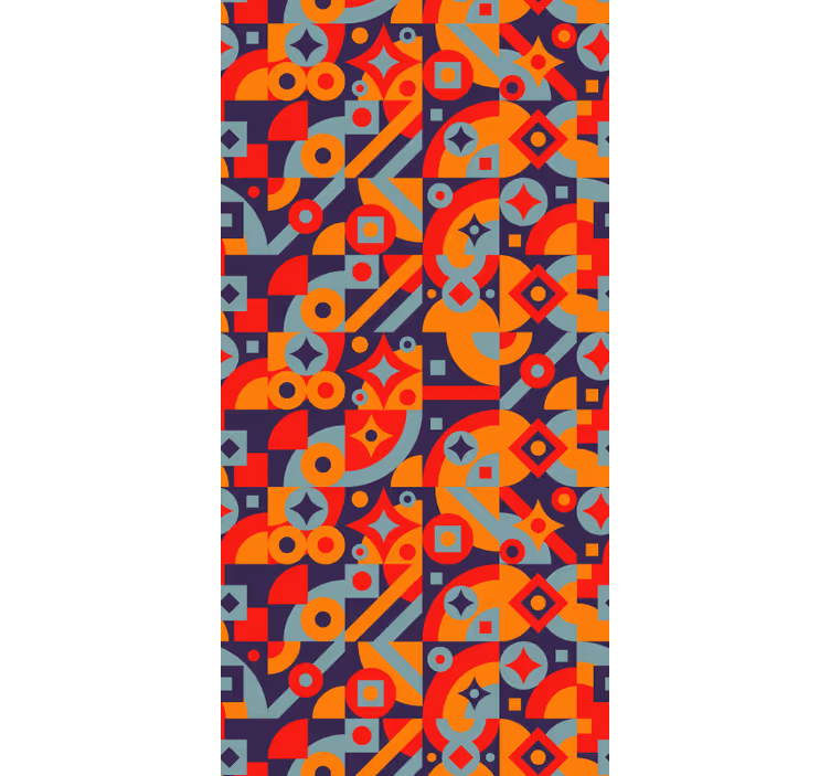 Vintage roller blind with geometric patterns - TenStickers