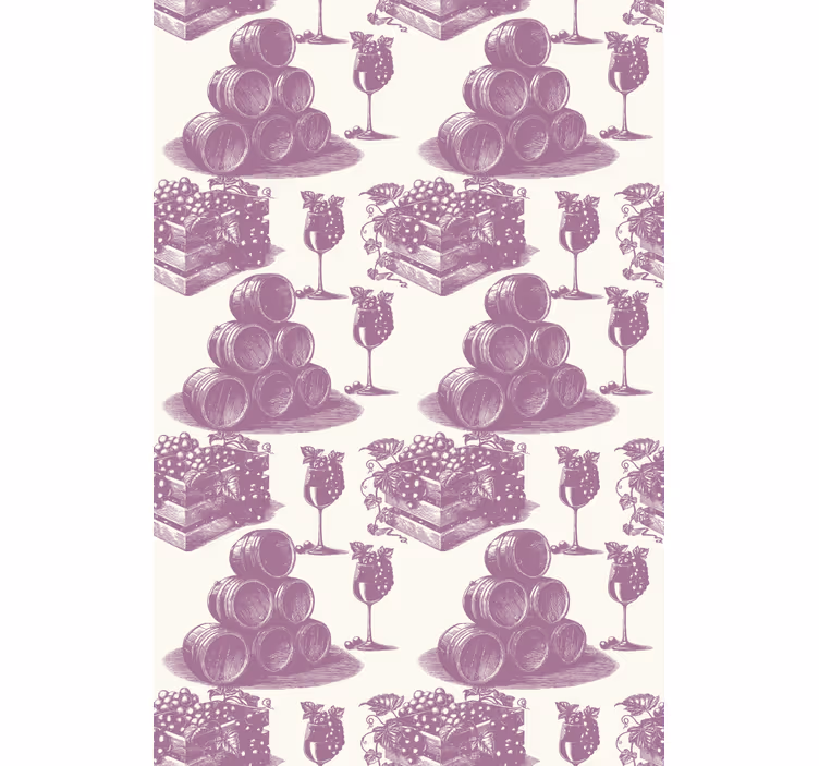 Vintage roller blind in violet french pattern - TenStickers