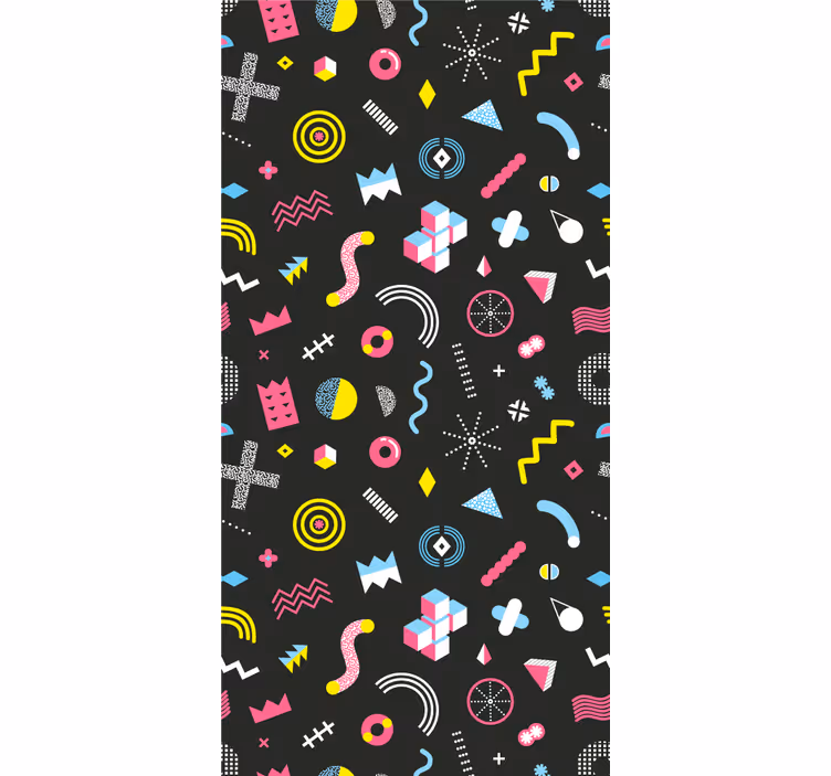 Vintage roller blind in vibrant memphis pattern - TenStickers