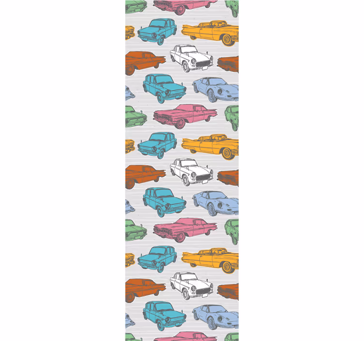 Vintage roller blind colorful classic cars - TenStickers