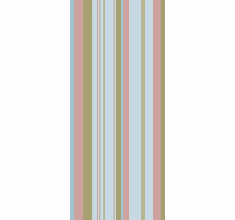 Vintage roller blind in blue and green 80's stripes - TenStickers