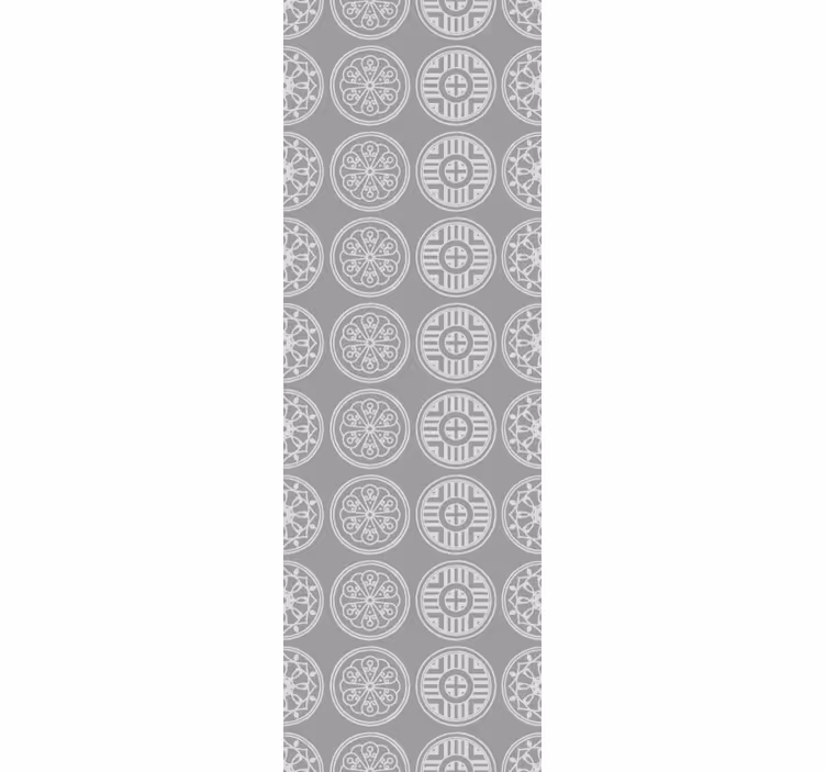 Vintage roller blind with grey korean patterns - TenStickers