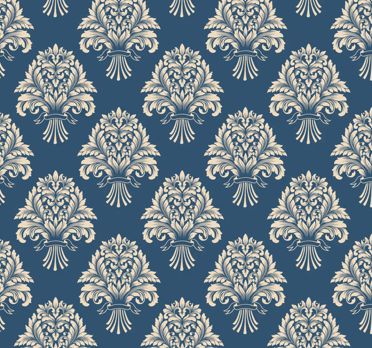 Vintage roller blind with baroque floral design - TenStickers