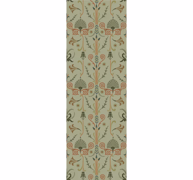 Vintage roller blind with green floral pattern - TenStickers