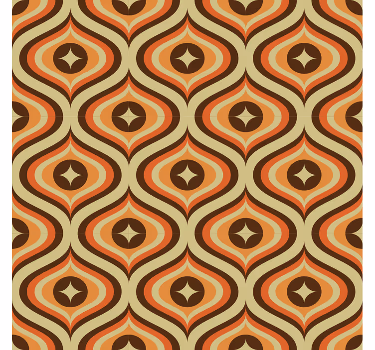 Vintage roller blind in retro orange and brown - TenStickers