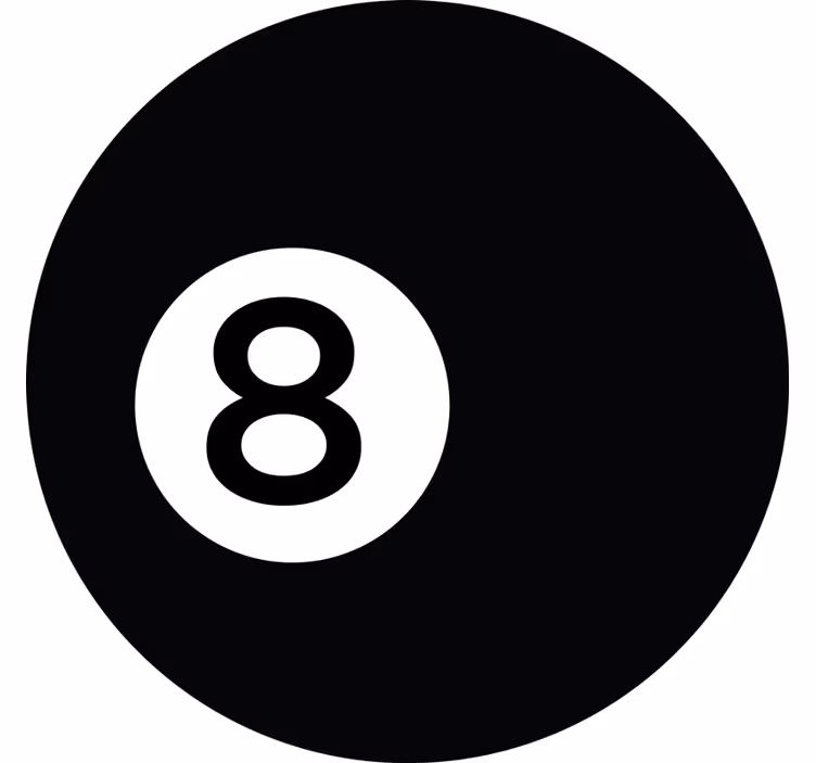 Black blind billiard ball number 8 - TenStickers