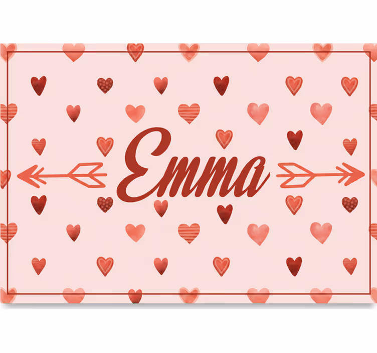 Pink blind personalized kids hearts pattern with name - TenStickers