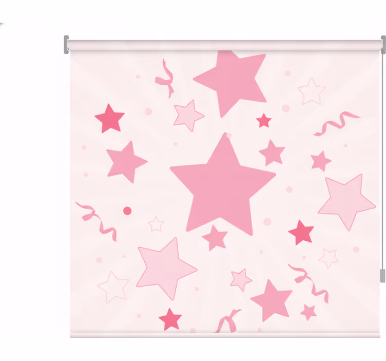 Pink blind with large pink stars - TenStickers