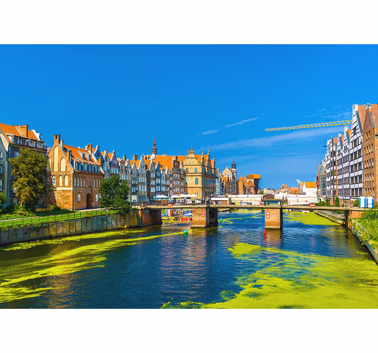Living room blind with a view of gdańsk center - TenStickers