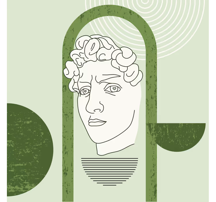 Living room blind with a trendy minimal david sculpture - TenStickers