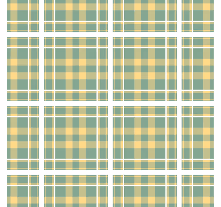 Living room blind in yellow green and white gingham - TenStickers