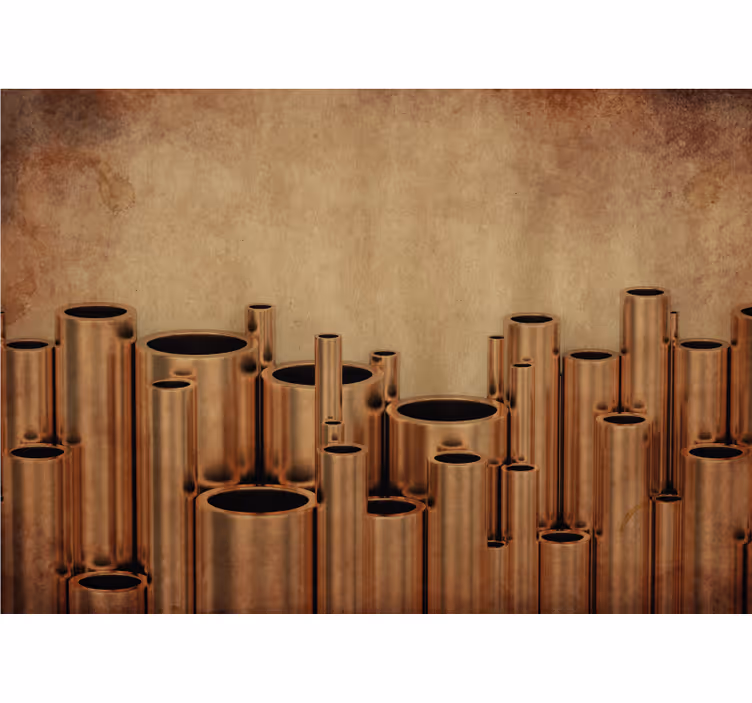 Living room blind industrial copper pipes on white - TenStickers