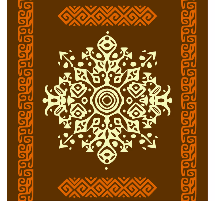 Living room blind in african style abstract brown yellow - TenStickers