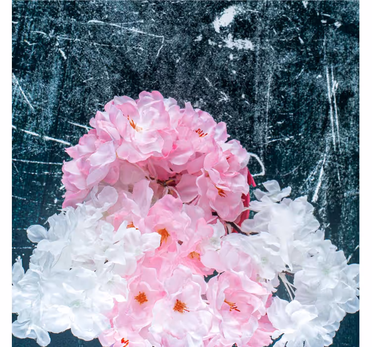 Living room blind with pink artistic flower design - TenStickers