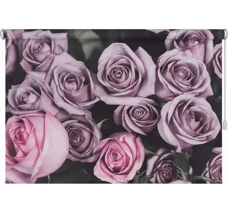 Living room blind with elegant pink roses design - TenStickers