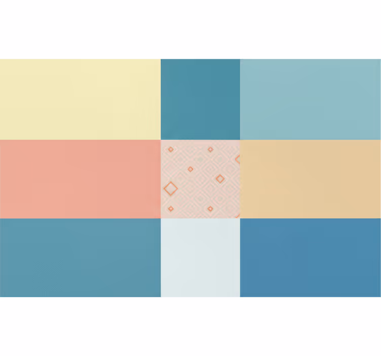 Living room blind in colorful retro patchwork pattern - TenStickers