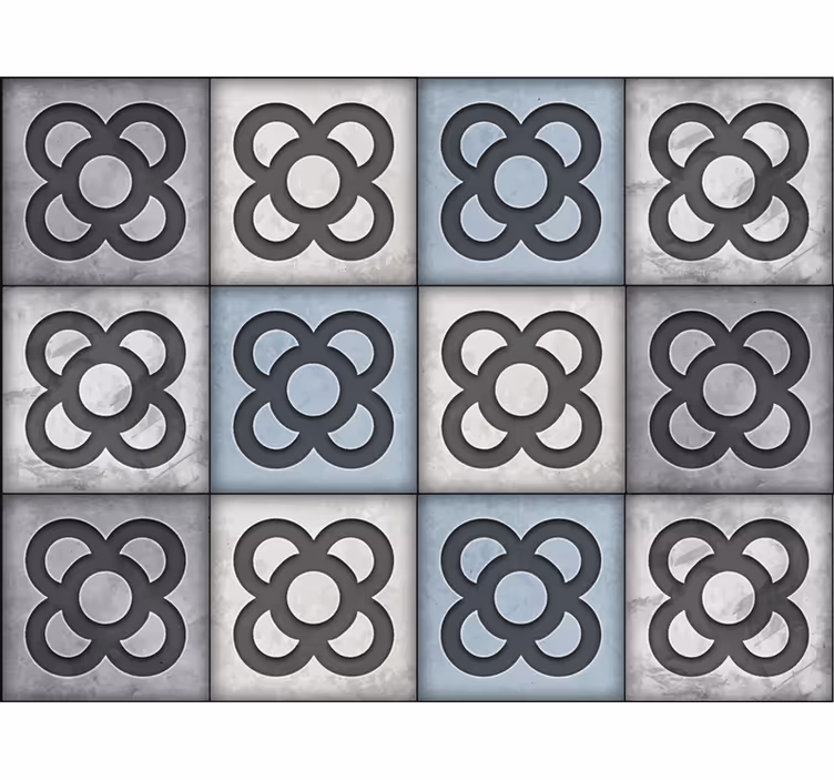 Bedroom blind barcelona street tile grey scale - TenStickers