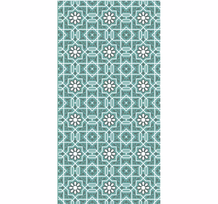 Bedroom blind with green floral pattern - TenStickers