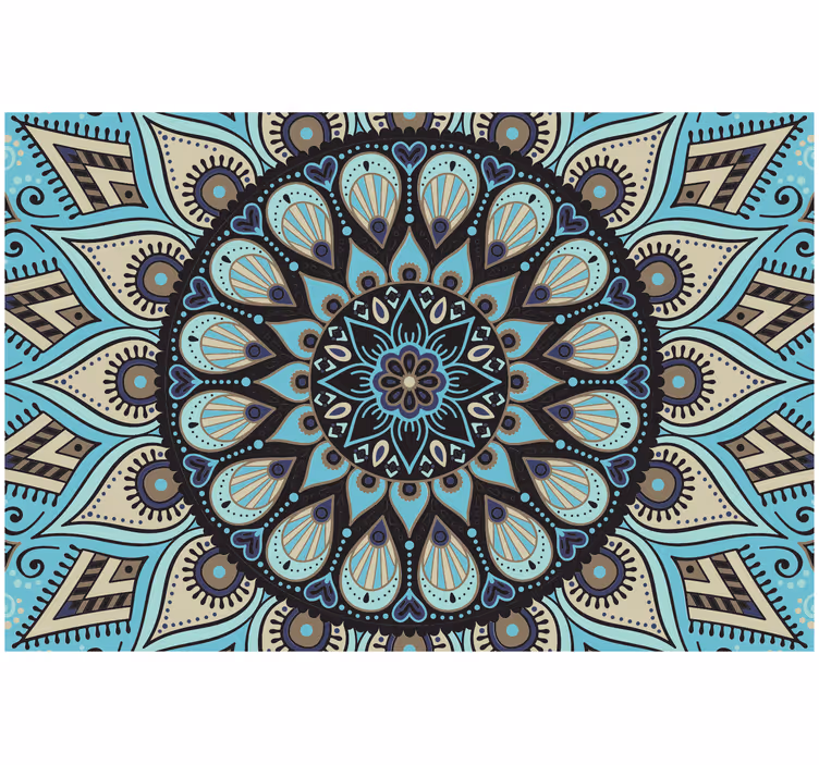 Ethnic black and blue mandala bedroom blind - TenStickers
