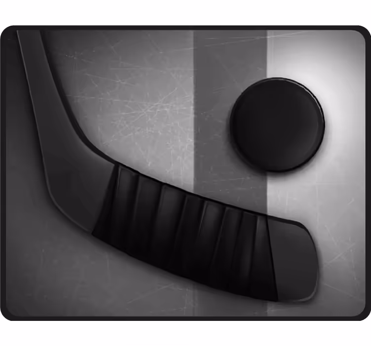Bedroom blind realistic ice hockey design - TenStickers