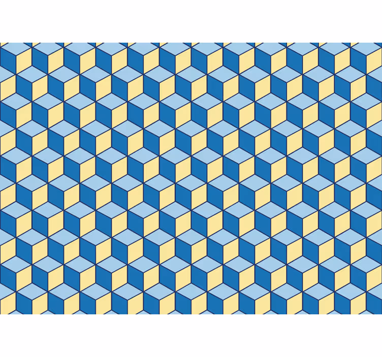 Bedroom blind with 3d effect blue cubes design - TenStickers