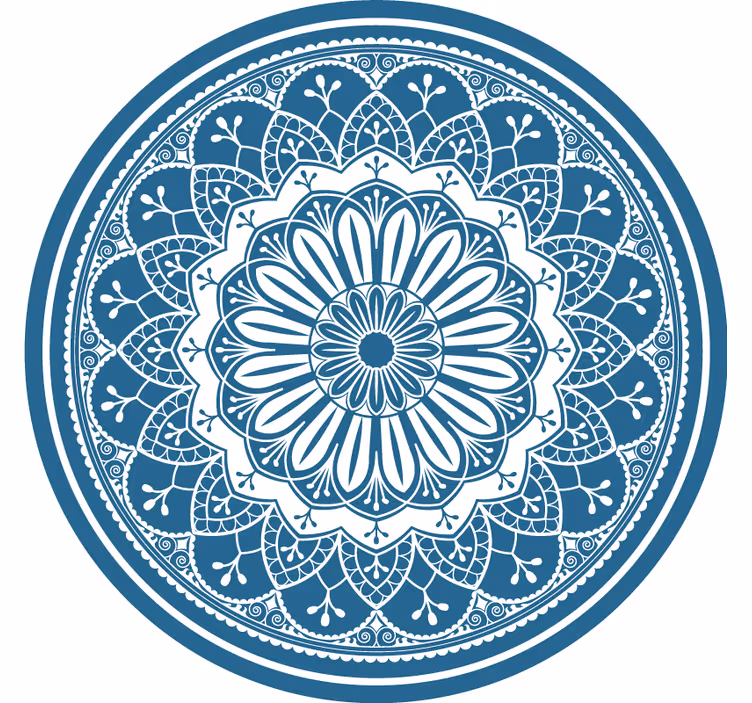 Big mandala print on blue circle bedroom blind - TenStickers
