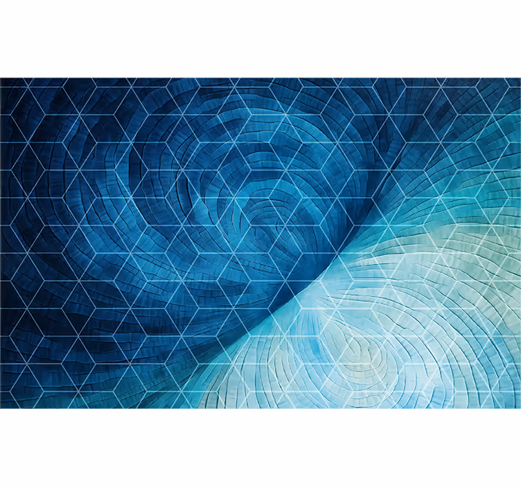 Bedroom blind in abstract blue design - TenStickers