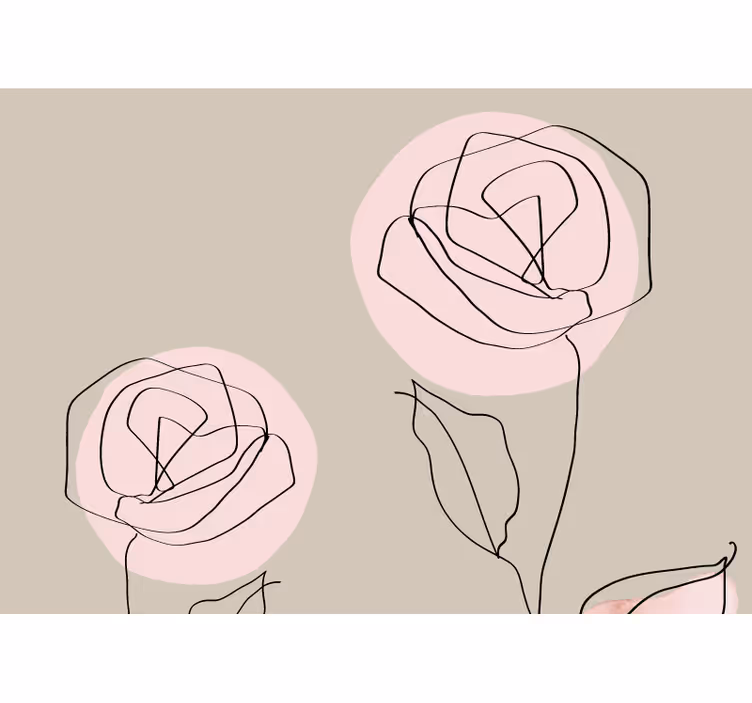 Beige blind watercolor white roses abstract - TenStickers