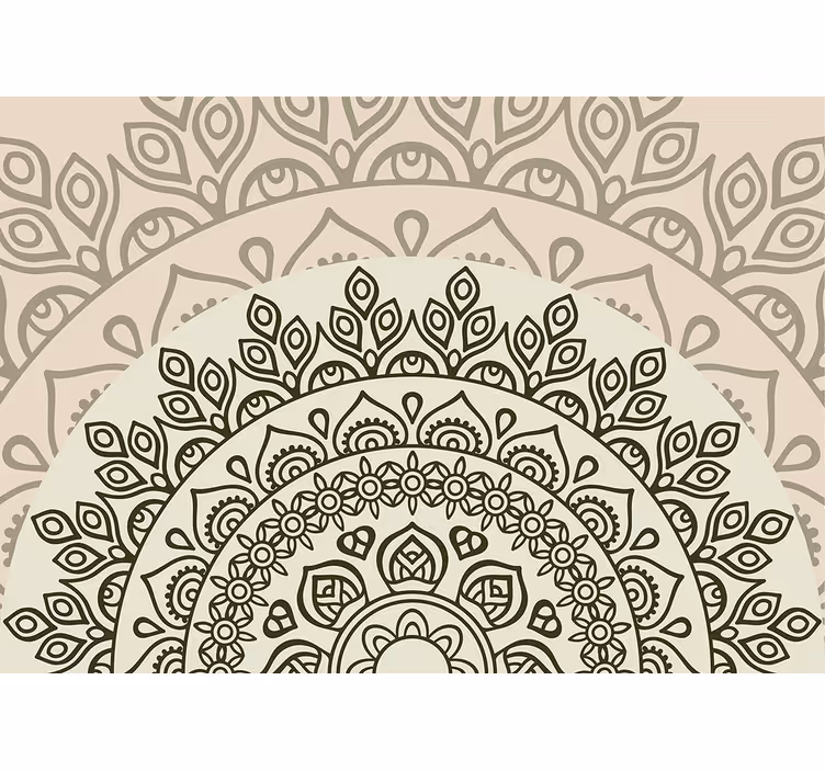 Beige blind with rising sun indian pattern - TenStickers