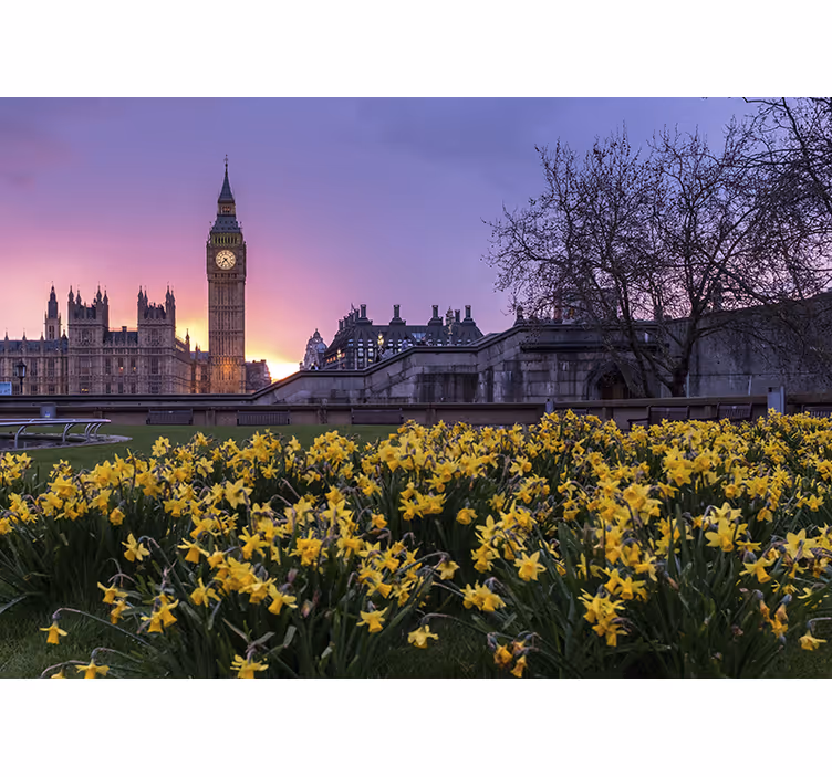 Bedroom blind big ben in sunlight - TenStickers