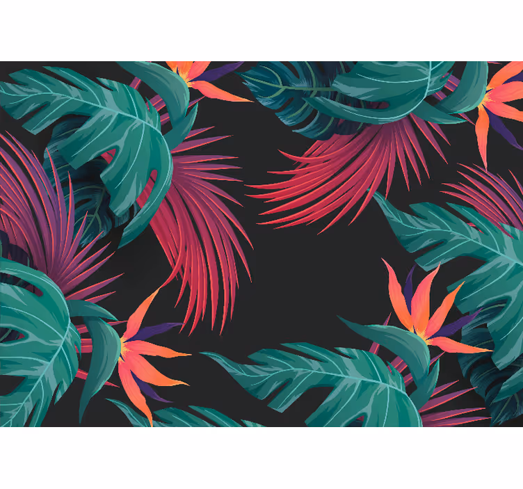 Turquoise tropical leaves bedroom blind - TenStickers