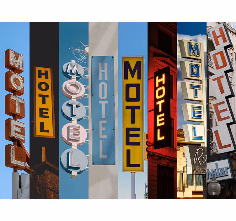 Bedroom blind with hotel sign design - TenStickers