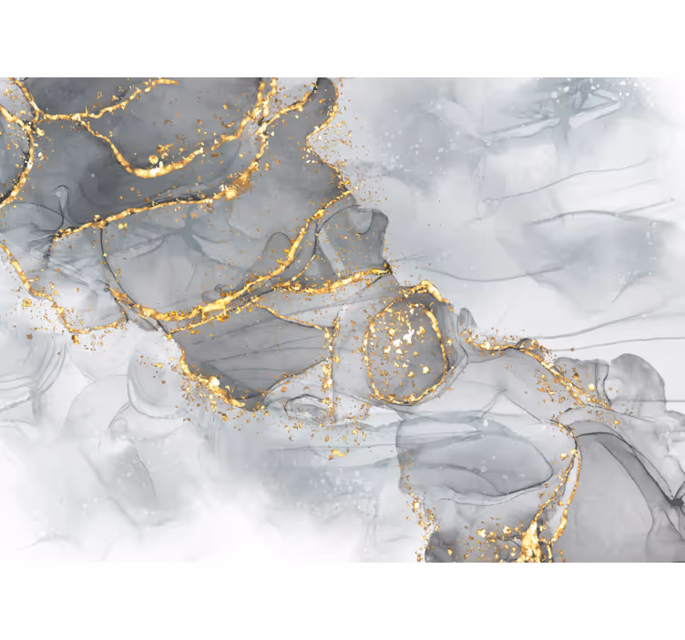 Bedroom blind mosaik wall in grey and gold - TenStickers