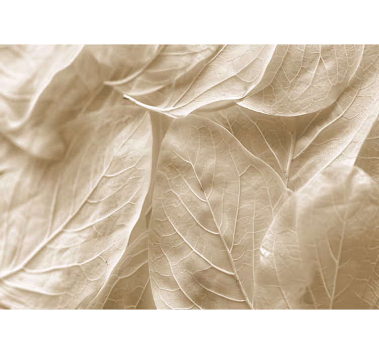 Big beige leaves bedroom blind - TenStickers