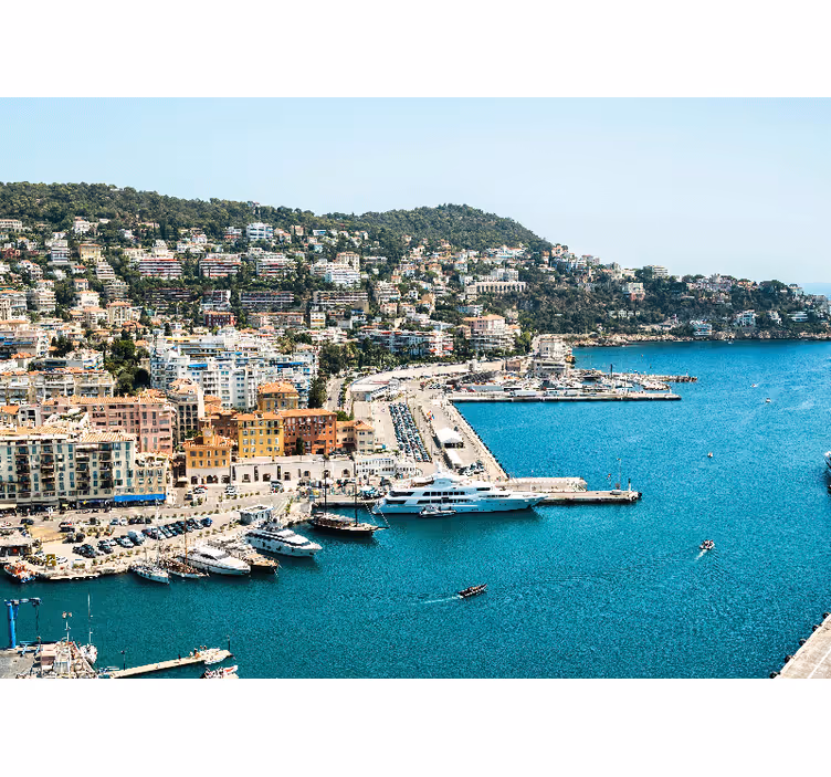Bedroom blind french riviera harbor view - TenStickers