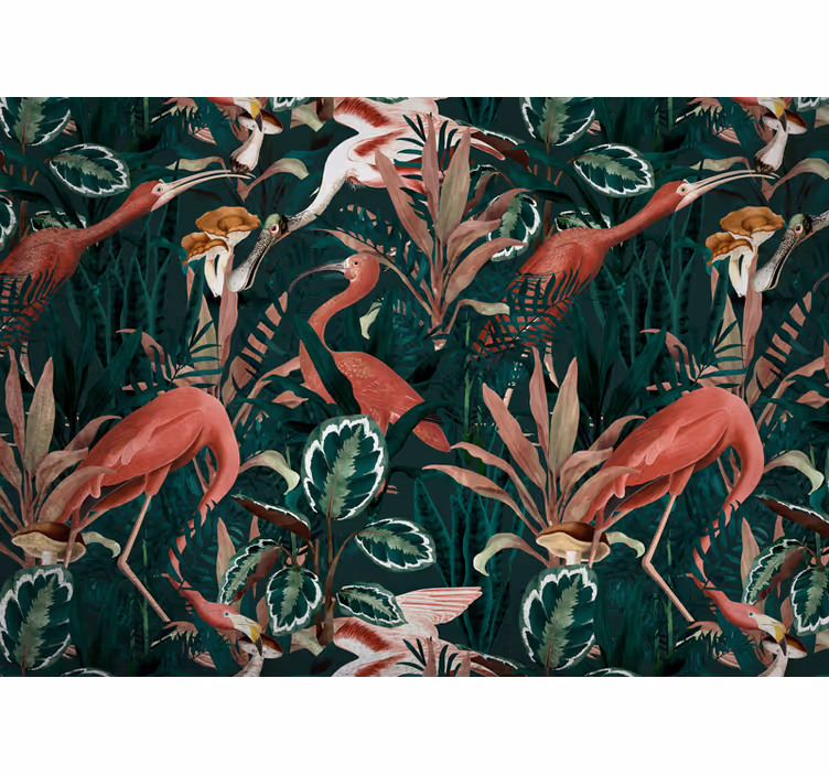 Bedroom blind vintage garden exotic birds - TenStickers