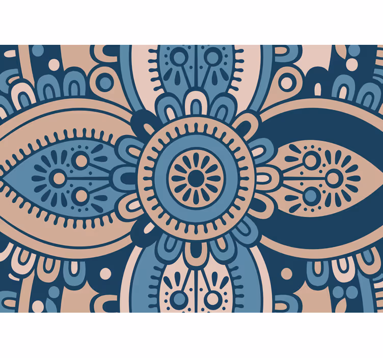 Bedroom blind in blue floral mandala design - TenStickers