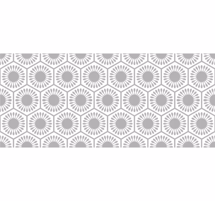 Grey blind with grey and white flowers pattern - TenStickers