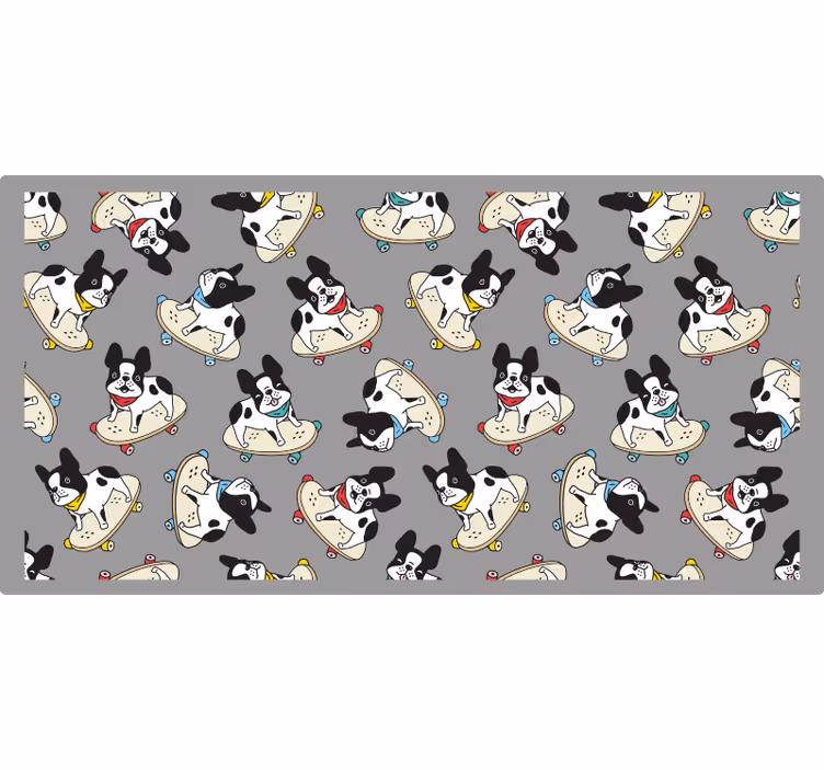 Grey blind skateboarding bulldog - TenStickers