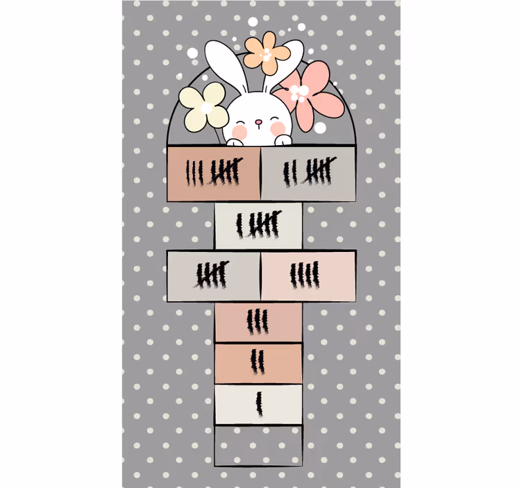 Grey blind nordic rabbit hopscotch - TenStickers