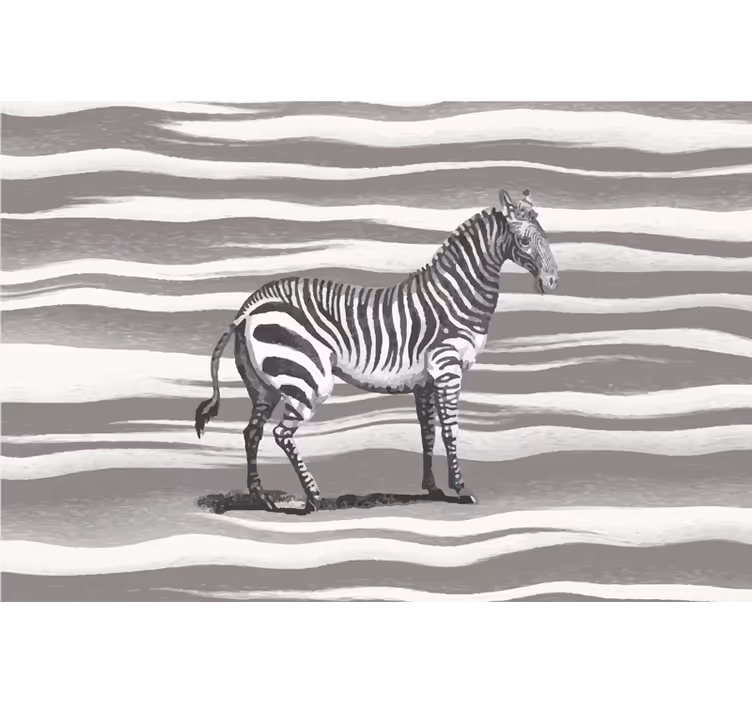 Grey blind vintage zebra artwork - TenStickers