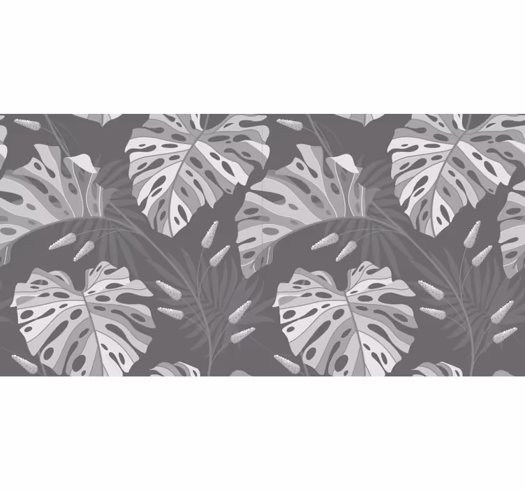Grey blind with gray tropical leaves - TenStickers