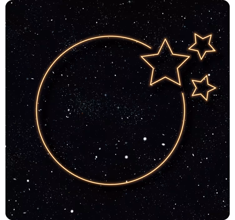 Grey blind stars and moon in space - TenStickers