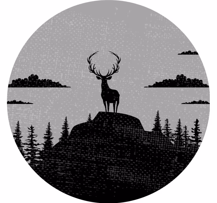 Grey blind with grey and black stag design - TenStickers