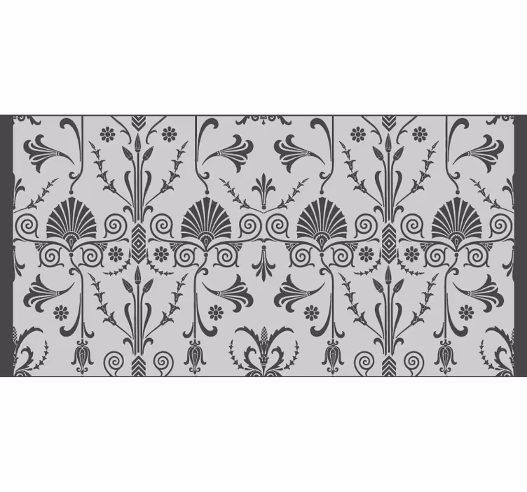 Grey blind with french provincial gray floral design - TenStickers