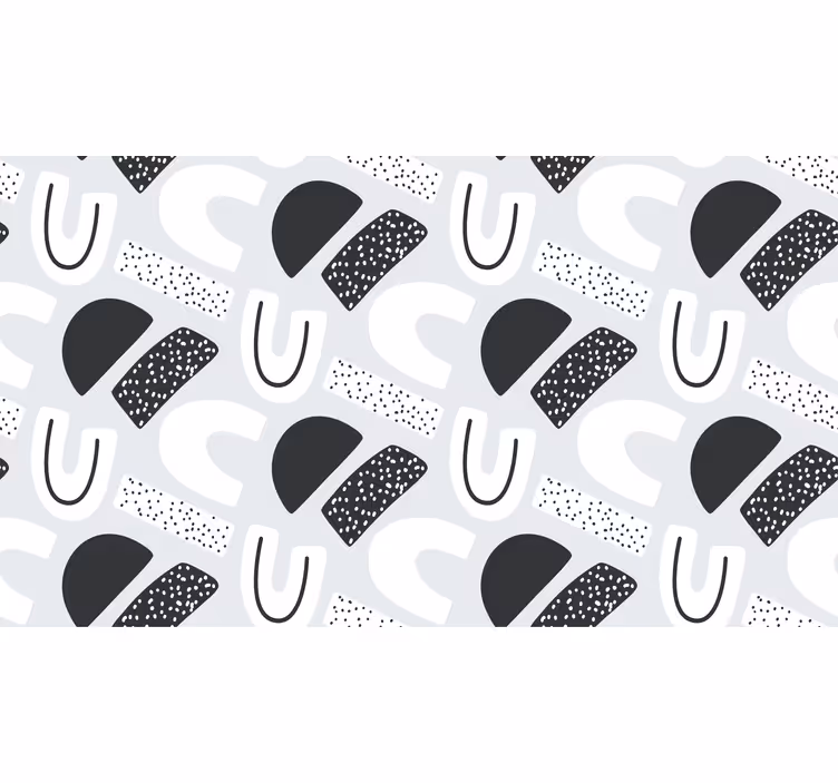 Grey blind with 80's black and white figures pattern - TenStickers