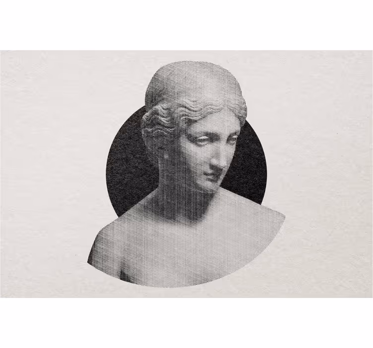 Grey blind greek statue in engraving style - TenStickers