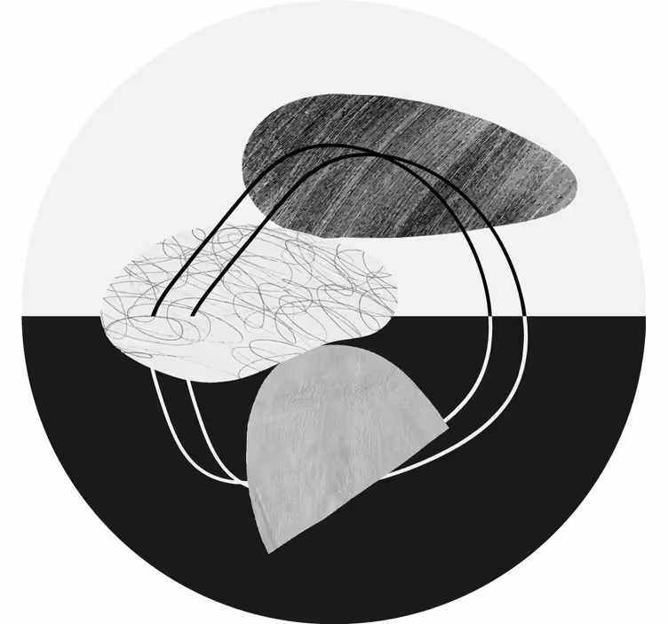 Grey blind with black and white stone design - TenStickers